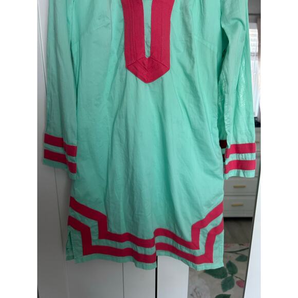 Sail to Sable Embroidered Mini Dress Mint Green Sz Small Coastal Preppy - Picture 4 of 6